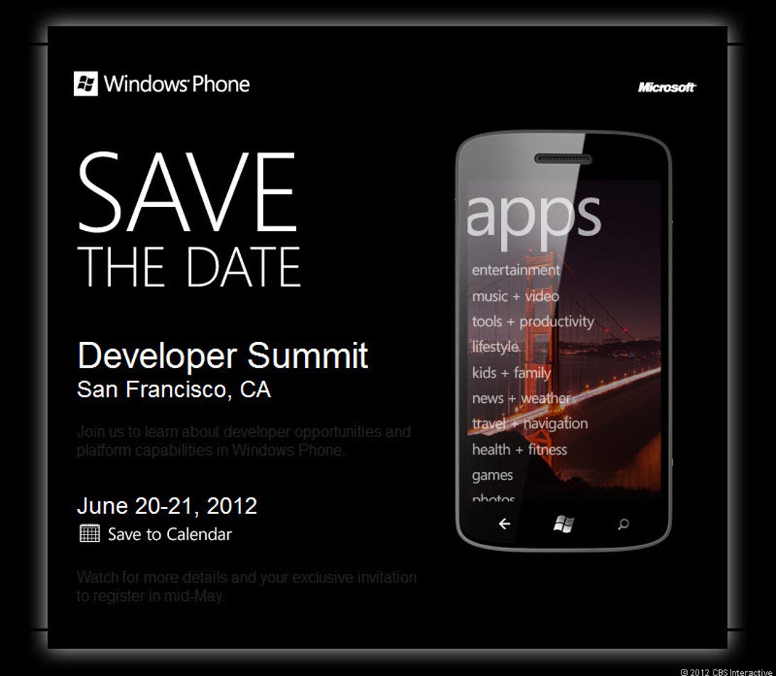 Invitation to Microsoft Windows Phone Developer Summit
