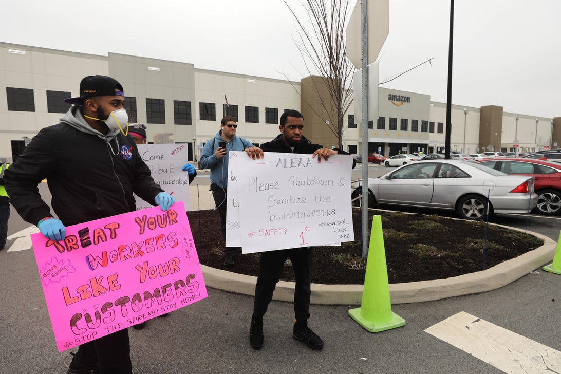 Amazon workers protest working conditions