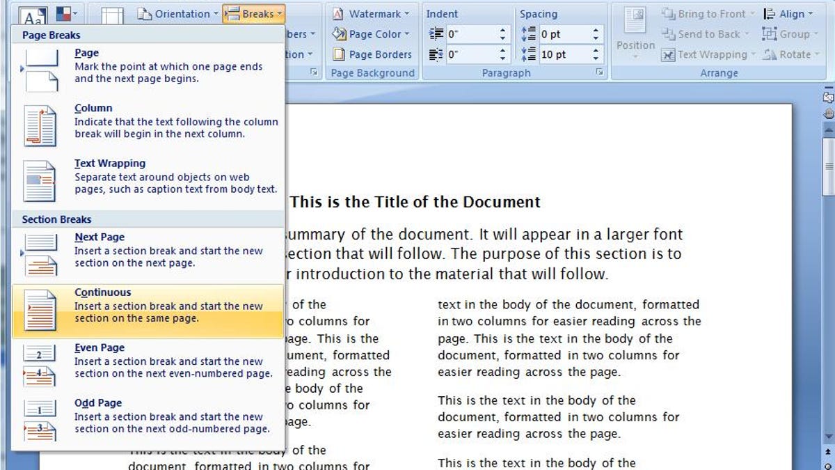 Create a two-column document template in Microsoft Word - CNET Inside Double Entry Journal Template For Word