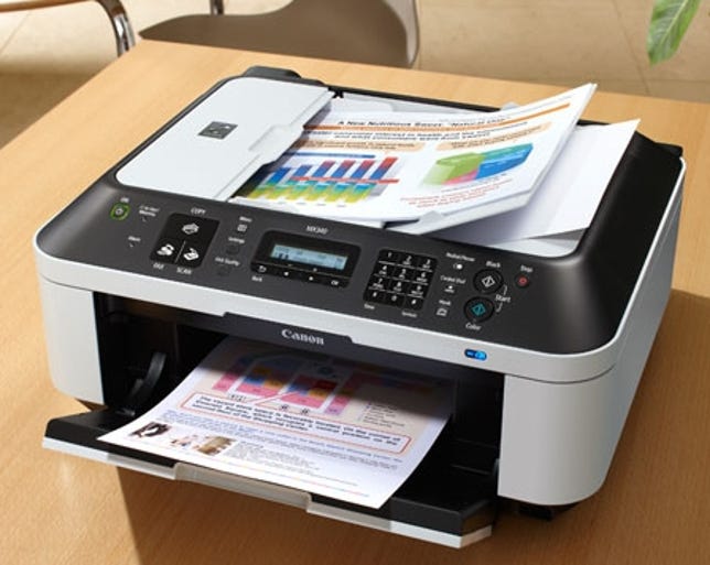 For just $40, the Canon Pixma MX340 prints, scans, copies, and faxes. It works over Wi-Fi, too.