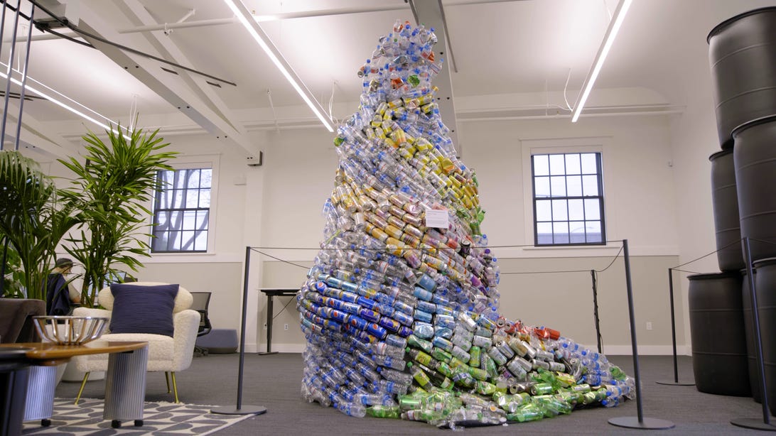 mountain of beverage waste