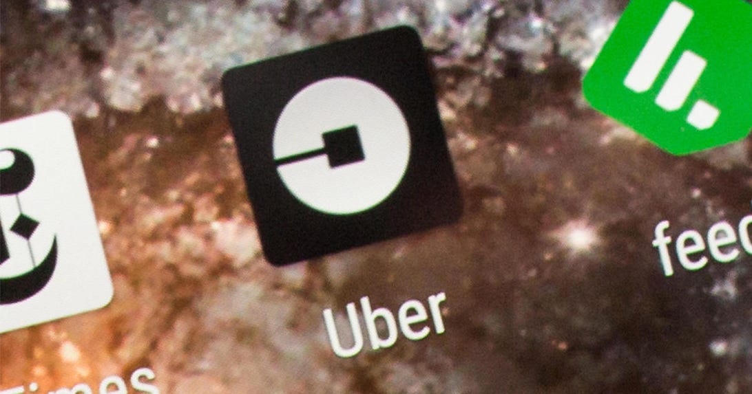 Uber app icon on a phone screen