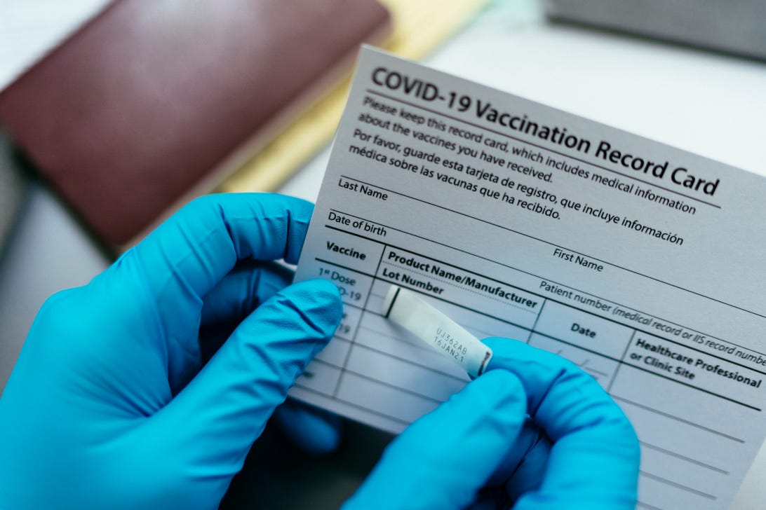 Vaccination card COVID vaccine