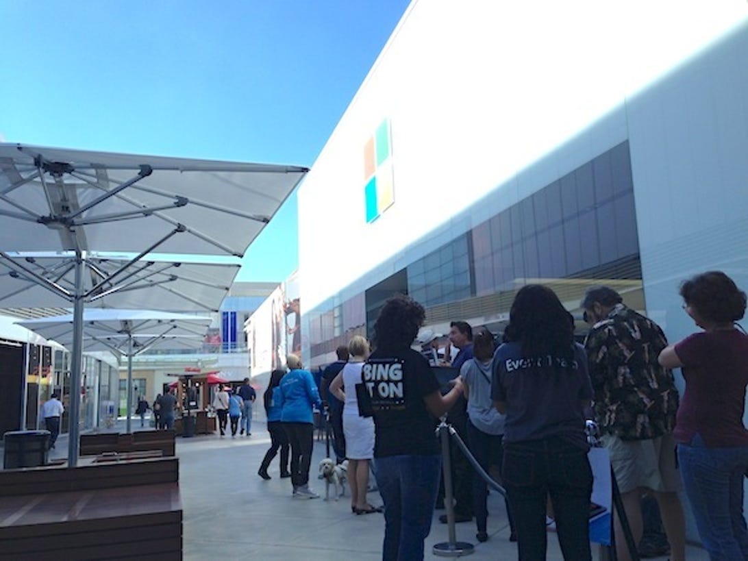 When the Century City (Los Angeles) Microsoft store opened at 10 a.m. there were long lines and the store was packed.