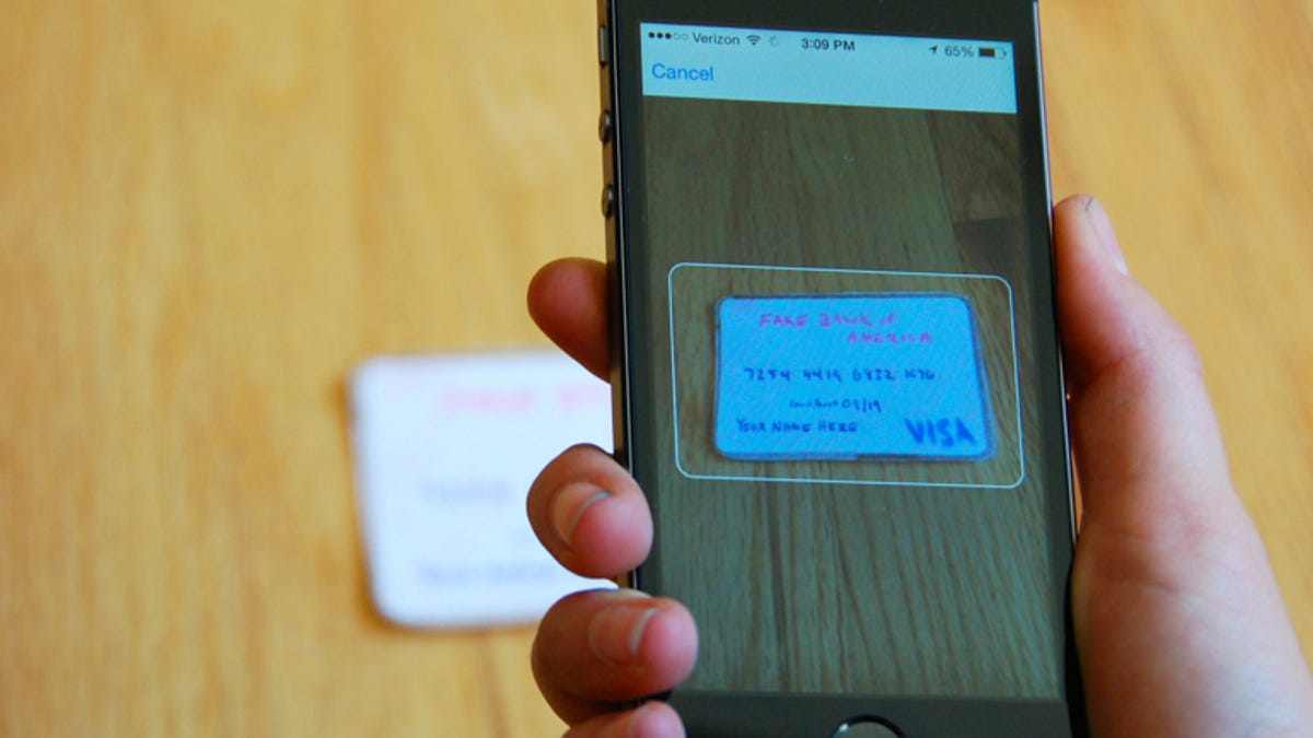 Scan Your Credit Card Instead Of Keying In Number For Purchases In Ios 8 Cnet