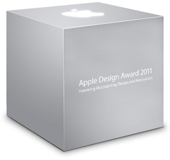 Apple's award cube.